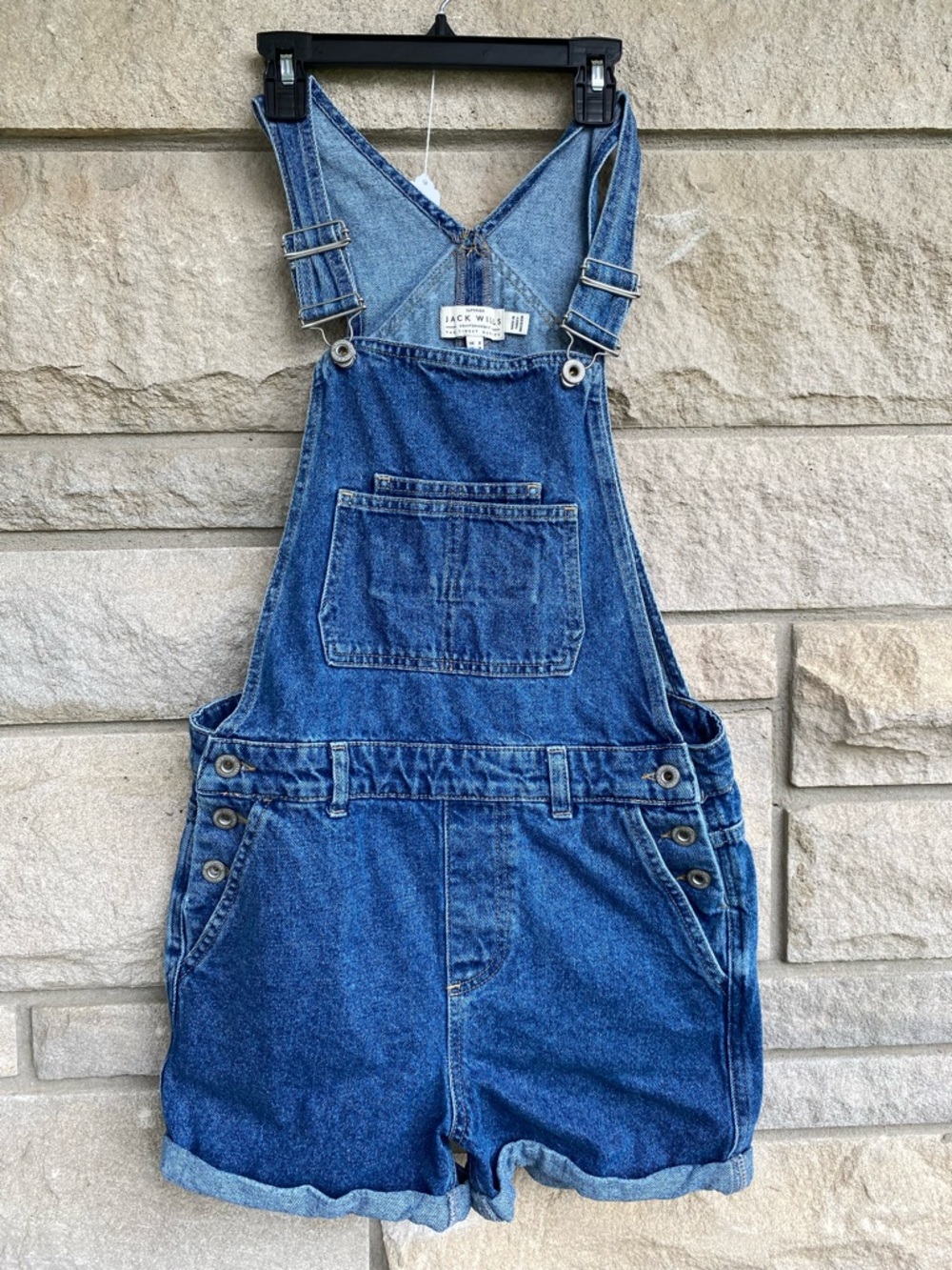 Y2K Medium Wash Denim Jean Shortalls Utility Retro Classic Street Cottage Boho 4